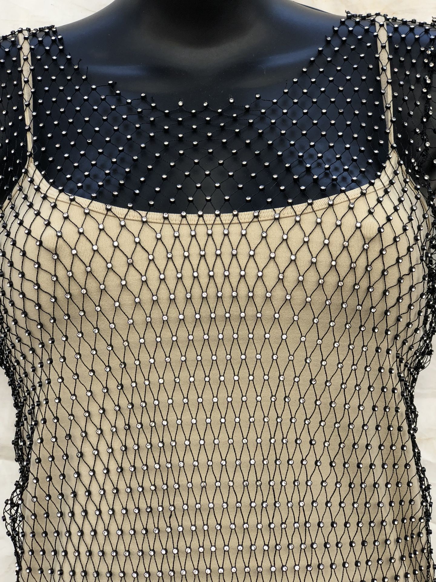 New Fishnet top with rhinestones all over