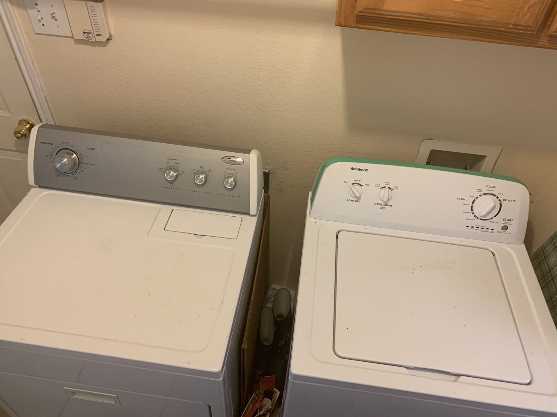 Whirlpool & Admiral Washer & Dryer for Sale in McKinney, TX OfferUp
