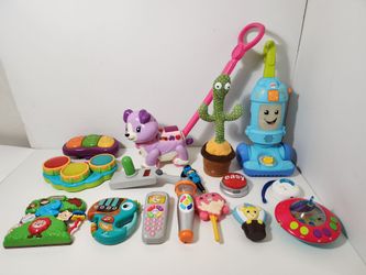 LeapFrog, Vacuum, Safari Park, Baby Einstein, Num Noms, Toy Cell Phone, Musical Giraffe,  Dog, Fun Voice and more