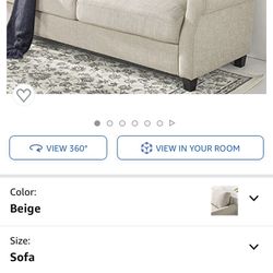 ZINUS Josh Sofa Couch / Easy, Tool-Free Assembly, Beige