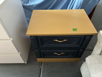 Two-Drawer Nightstand with Gold Handles