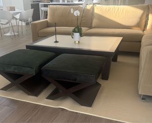 Contemporary Custom Made Dark Brown Wood Coffee Table