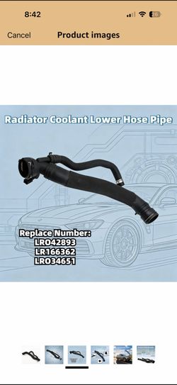 LR042893 Engine Radiator Coolant Lower Hose Pipe - Compatible with 2013-2022 Land Rover Range Rover Sport Discovery 3.0L 5.0L, Replaces LR166362 LR034