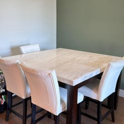 Marble Dining Table Set (Excellent Condition)