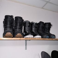 Snowboard Size 8.5 Men’s Double Boa Burton Size 7 Women Vans Size 8 Men Burton