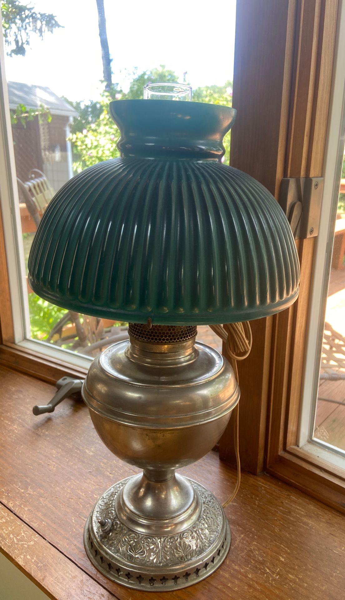Converted oil lamp