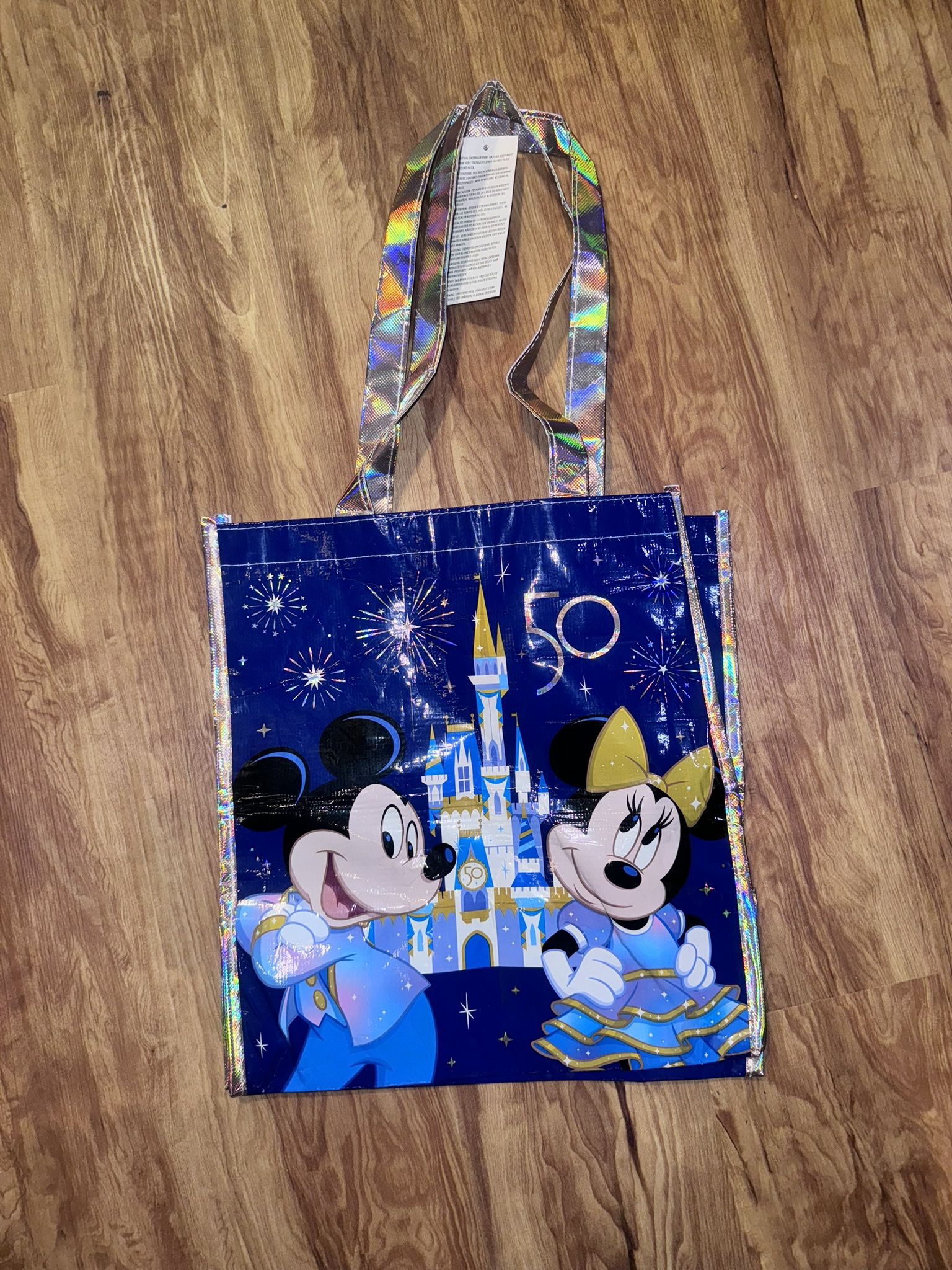 New Walt Disney World 50th Anniversary Reusable Shopping Bag Tote Minnie Mickey
