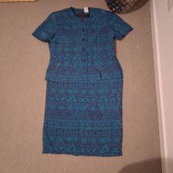 MHM Melissa Harper Skirt Set Blue/Blk
