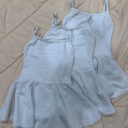 White Ballet Leotards With Skirt