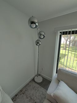 Chrome 3-Globe Floor Lamp with Marble Base