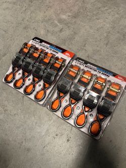 Brand New Haul Master 1" x 15' Ratcheting Tie Downs - 8 Straps Total (Two 4-Packs)
