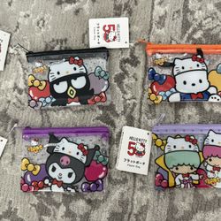 4 Sanrio Characters 50th Anniversary Zipper Bag