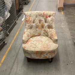 Vintage Chair With 2 Front Leg Wheels 