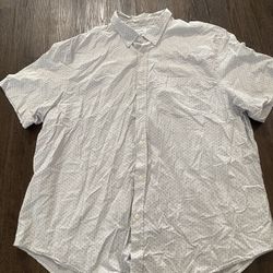 Mens Gray Polka Dot Short Sleeve Button Shirt Size XXL By Old Navy #5