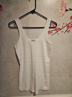 Express White Ribbed Tank Top