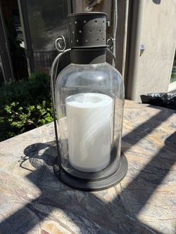 Two Large Metal Lanterns W/o Candles