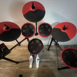 Alesis Nitro Max 8-Piece Electronic Drum Set With Bluetooth and BFD Sounds Red