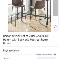 Set Of 2 Bar Chair 30"