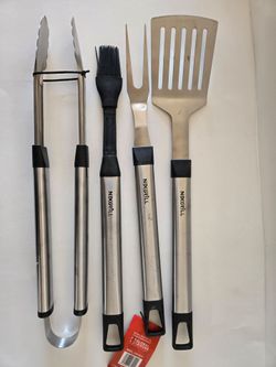 4 pieces grill stainless steel tool set