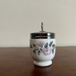 Royal Worcester June Garland porcelain egg Coddler - made in England - about 3.5” tall x 2.25” wide