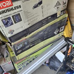 3 Ryobi Brushless Lawnmowers 