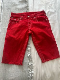 True Religion Red Corduroy Jorts size 31