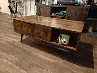 George Oliver Lift-Top Coffee Table – Rustic Brown