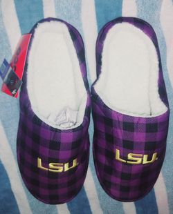 LSU slippers (sz 9-10)