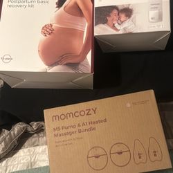 Brand New Mom Cozy Breast Pump And Breast Warmer, Postpartum Kit And Postpartum Belly Band With Breast Milk Bags 