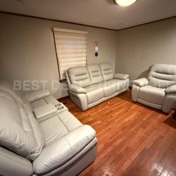 Power Reclining Couch 3-Pc Set — Sofa • Loveseat • Chair