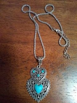 Sedalia Designs Double Heart Turquoise Necklace