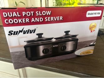 Double Slow Cooker, 2 Pot Buffet Servers and Warmer