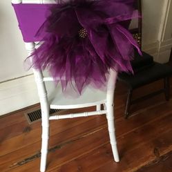 Purple Chair Poof Covering - ~100 Available (Wedding Decor)
