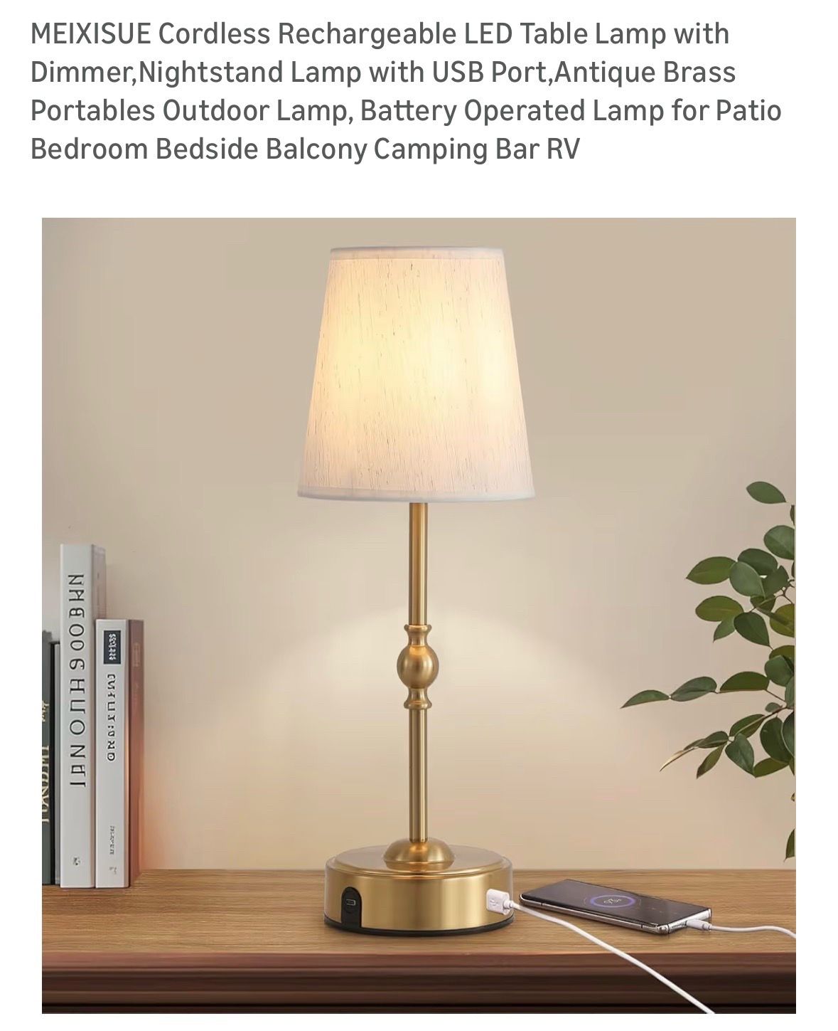 Cordless table lamp