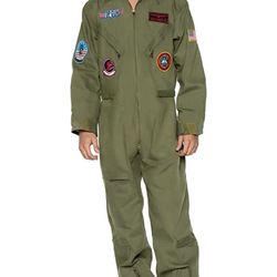 Like NEW! 2 Men's Top Gun Flight Suit Costumes (Maverick & Goose Name Tags) Size S/M & M/L—$45 EACH