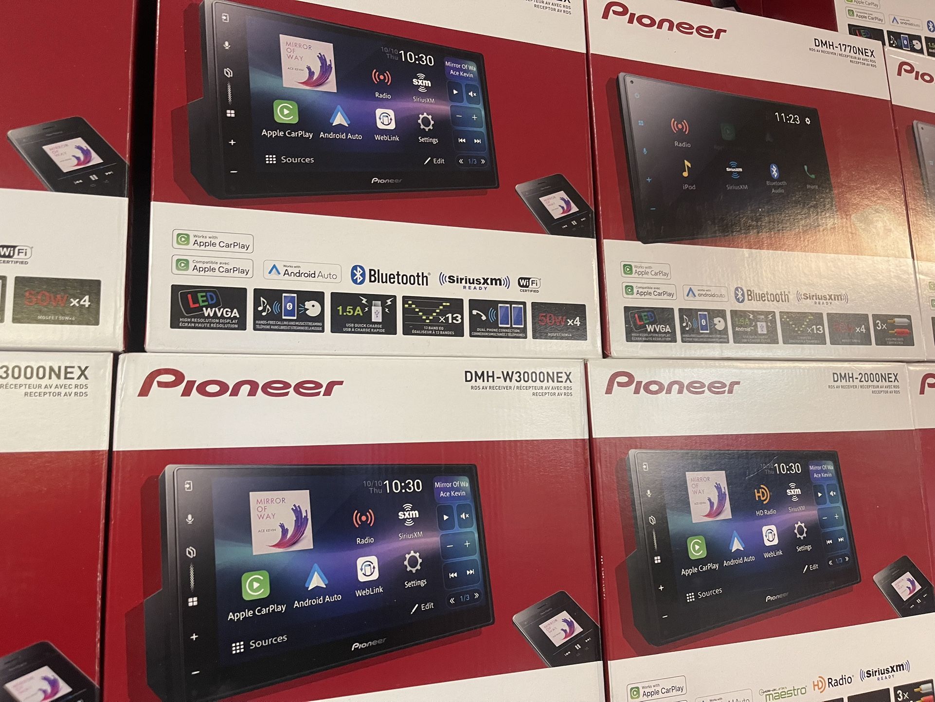 Pioneer DMH-W3000NEX 6.8" Double Din Multimedia Digital Media Receiver, Wireless Apple CarPlay and Android Auto, Bluetooth, Backup Camera Compatible,