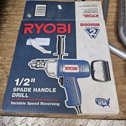 New/Open Box Ryobi 1/2" Spade Handle Drill