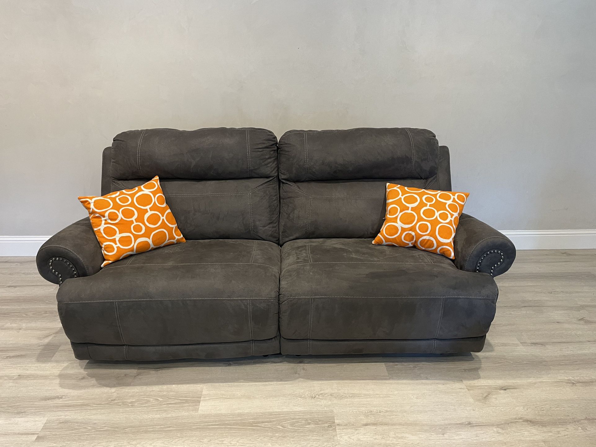 Oversized Love Seat & Oversized Arm Chair Set with Push Button Automatic Recline