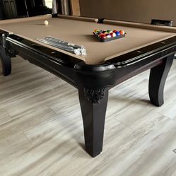 Black Pool Table 8’ (Free Delivery & Pro Setup) New Felt + All accessories Included