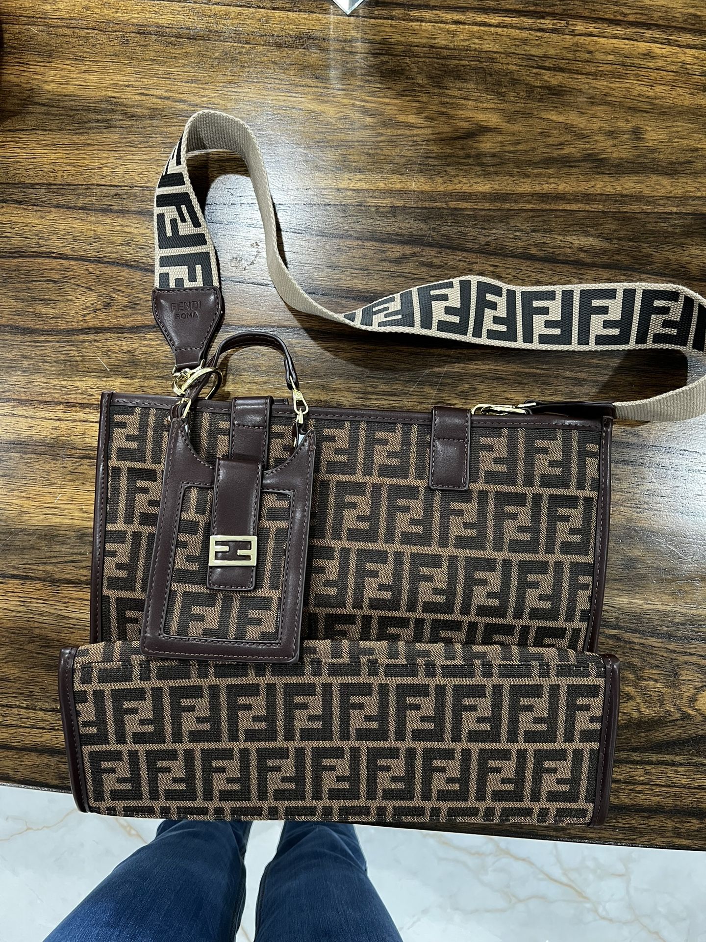 Fendi Shoulder Bag Monogram With Phone Pruse