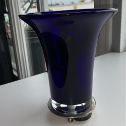 Cobalt  Blue Lamp From The 1950S. No Chips Beautiful Condition Works Well No Problems.