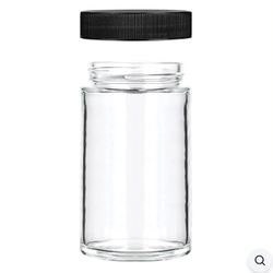 10oz Glass Jars With Black Caps - 14 Grams (50 count)