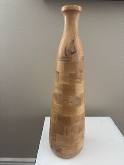 Wood vase decor 21” tall