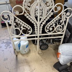 FREE White Wicker Headboard (Twin Size)