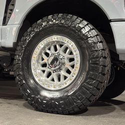 KMC GRS All Machined 18x9 +18 8x180 W/ 37” Nitto Ridge Grappler Wheel Package