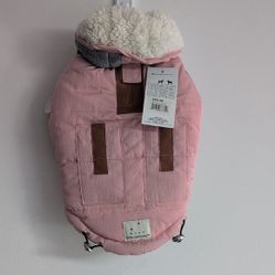 Super Cute &amp; Cozy Pink, Cream, Tan Warm Dog parka Winter coat Size xs. NWT 