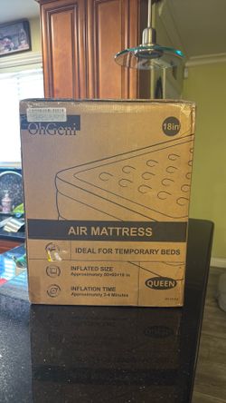 OhGeni Air Mattress Queen with Built in Pump, 18" Raised Blow up Bed, 800lb
