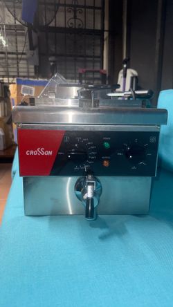 CROSSON 6L Electric Countertop Deep Fryer Extra Large with Drain,Timer,Basket and Lid for Restaurant Use 120V,1800W Commercial Deep Fryers