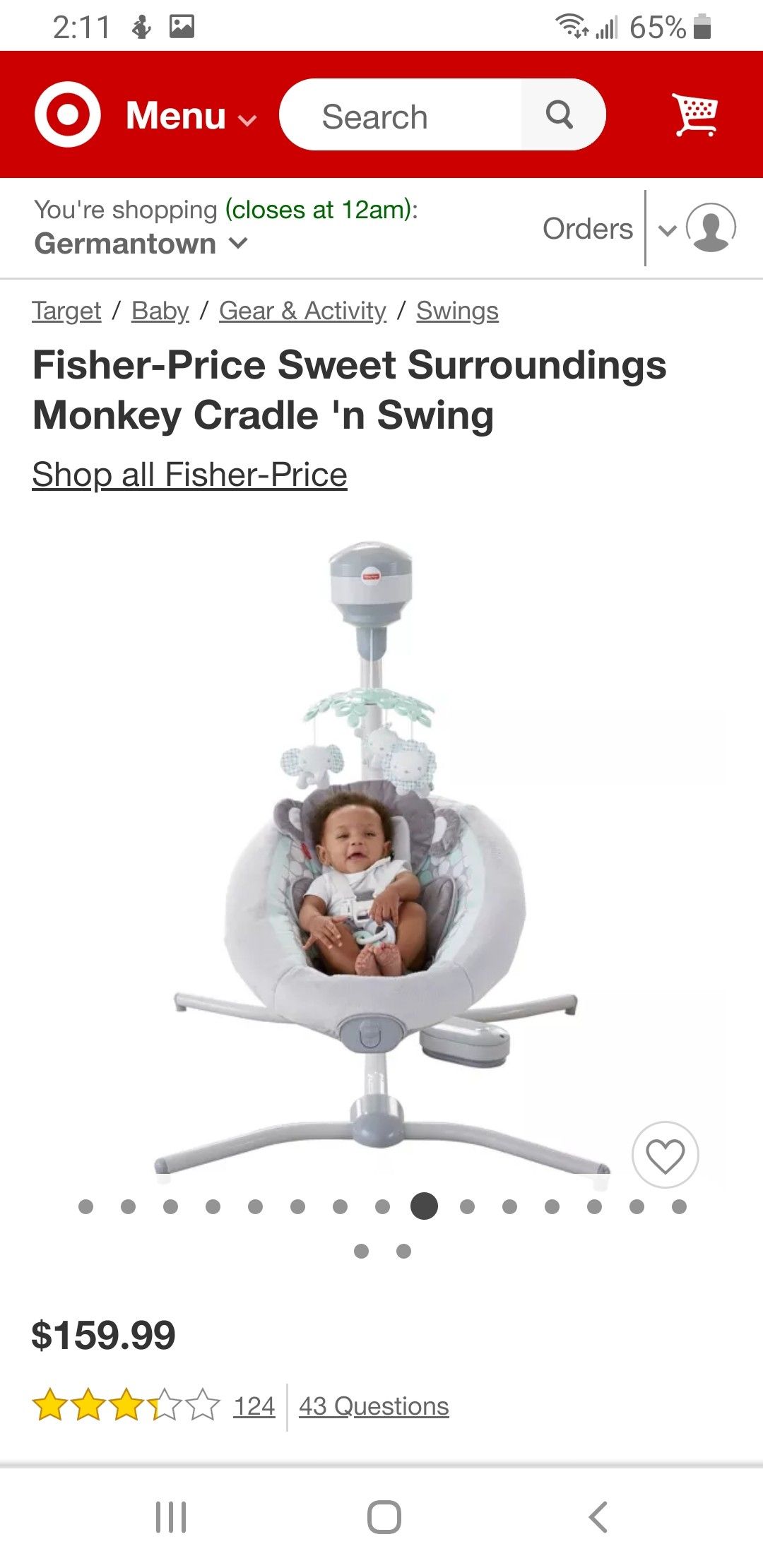 Fisher-Price Money Baby Swing