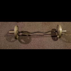 Xmark fitness curl bar and 25lb Olympic plates $275 BRAND NEW